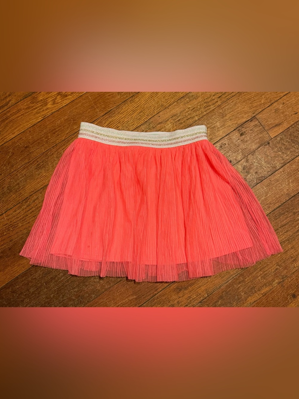 Kate Spade Kids’ Coral Tulle Skirt with Glitter Waistband - Size: 5